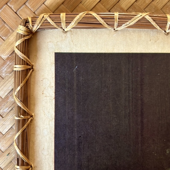 Vintage 1950’s Wicker Rattan Framed Print - Picture 3 of 9